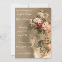 菊のボトル結婚式招待状