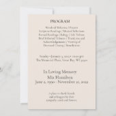 菊のマグノリア・エレガント追悼プログラム 招待状 (裏面)