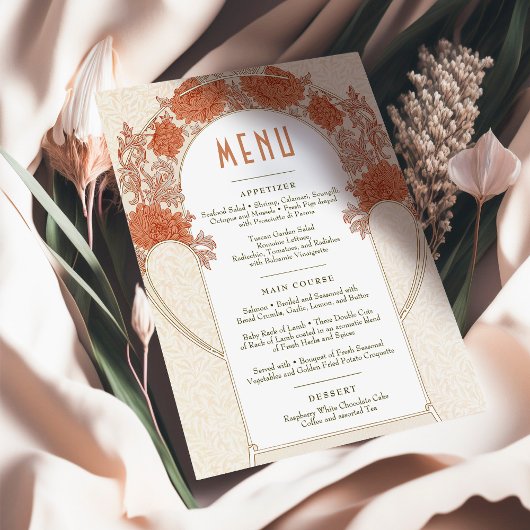 菊のメニュ結婚ーヴィンテージアールヌーボー 招待状