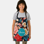 菊のモザイクカラフルパタパーソナライズされたーン エプロン (インサイチュ)