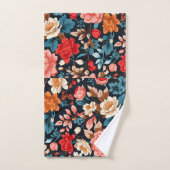 菊のモザイクカラフルパタパーソナライズされたーン バスタオルセット (ハンドタオル)