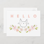 菊の中の園猫 ポストカード (正面/裏面)