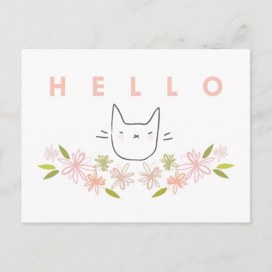 菊の中の園猫 ポストカード (正面)