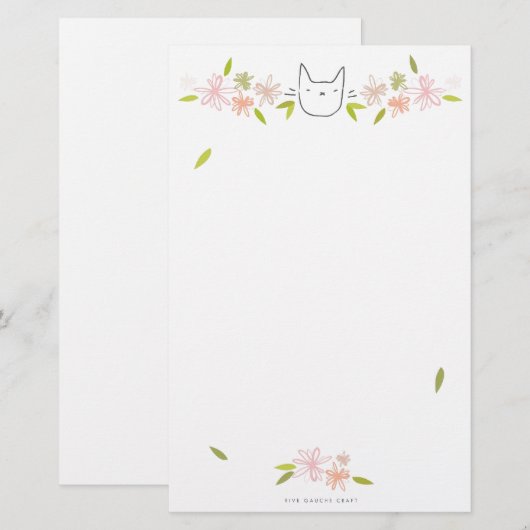 菊の庭猫 便箋 (正面/裏面)