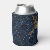 菊の手描き、花エレガント柄。 缶クーラー (缶正面)