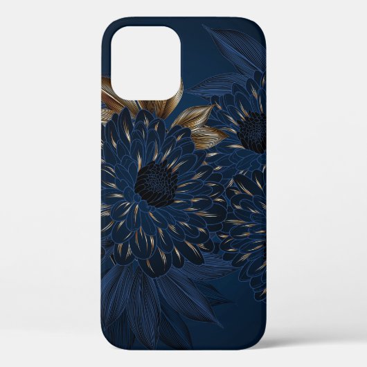 菊の手描き、花エレガント柄。 Case-Mate iPhoneケース (裏面)