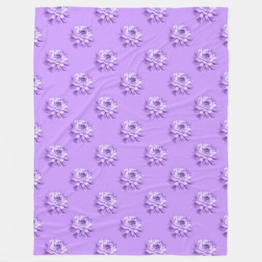 菊の模様 – イースターパープル フリースブランケット (正面)