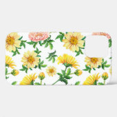 菊の水色:シームレスなフローラデザイン Case-Mate iPhoneケース (裏面 (横))