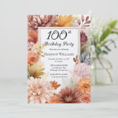 菊の牡丹フローラ100th誕生日パーティー 招待状 (スタンド正面)