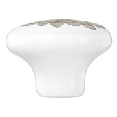 菊の白い陶器のつまみ セラミックノブ (側面)