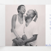 菊の白と青の花のイラスト 三つ折りプログラム (内部中)