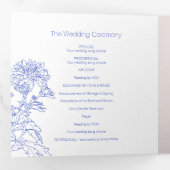 菊の白と青の花のイラスト 三つ折りプログラム (内部最初)