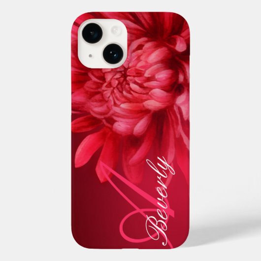菊の紅色の名前を追加 Case-Mate iPhoneケース (裏面)