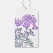 菊の紫のフローラギフトラベル ギフトタグ (正面)