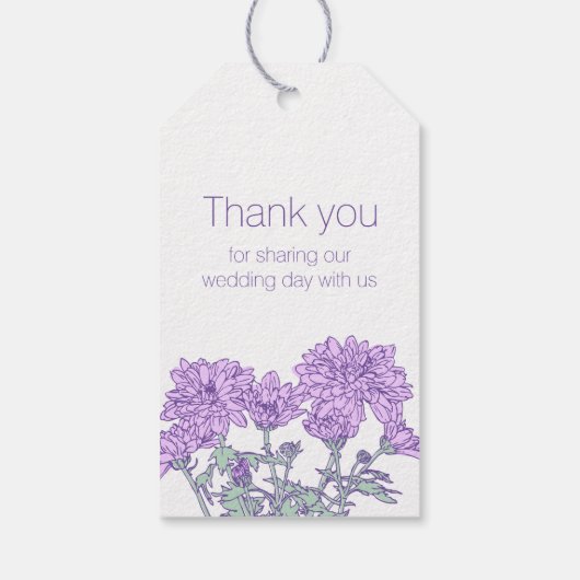 菊の紫のフローラギフトラベル ギフトタグ (裏面)