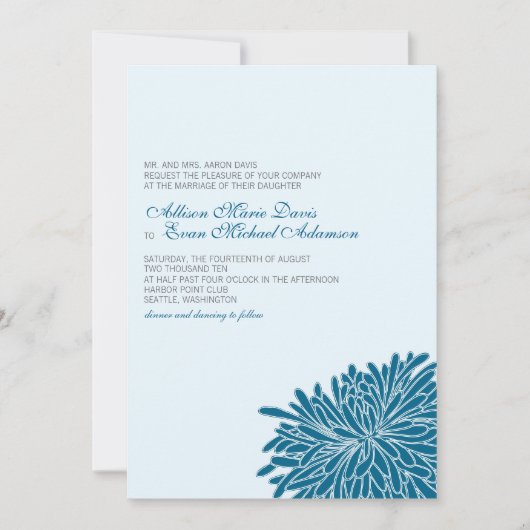 菊の結婚式招待状をかいま見ること 招待状 (正面)