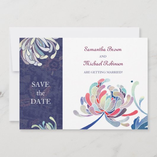 菊の結婚式 Save the Date 招待状 (正面)
