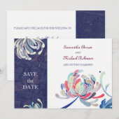 菊の結婚式Save the Date招待状 セーブザデート (正面/裏面)