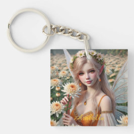 菊の美しい11月の妖精 キーホルダー