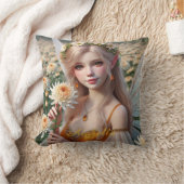 菊の美しい11月の妖精 クッション (ブランケット)