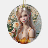 菊の美しい11月の妖精 セラミックオーナメント (左)