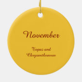 菊の美しい11月の妖精 セラミックオーナメント (裏面)