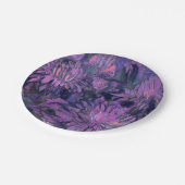 菊の花のアブストラクト花卉アート（バイオレット） ペーパープレート (アングル)