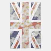 菊の花の英国国旗イギリス(イギリス)の旗 キッチンタオル (縦)