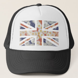 菊の花の英国国旗イギリス(イギリス)の旗 キャップ