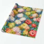 菊の花を飾った花瓶モネファインアート ラッピングペーパー (アンロールド)
