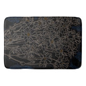 菊の花アートブラック&オールドメタル バスマット (正面)
