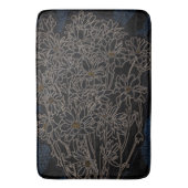 菊の花アートブラック&オールドメタル バスマット (正面縦)