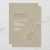 菊の花フローラエレガントシック結婚ズ 招待状 (正面/裏面)