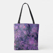 菊の花抽象芸術フローラアートバイオレット トートバッグ (裏面)