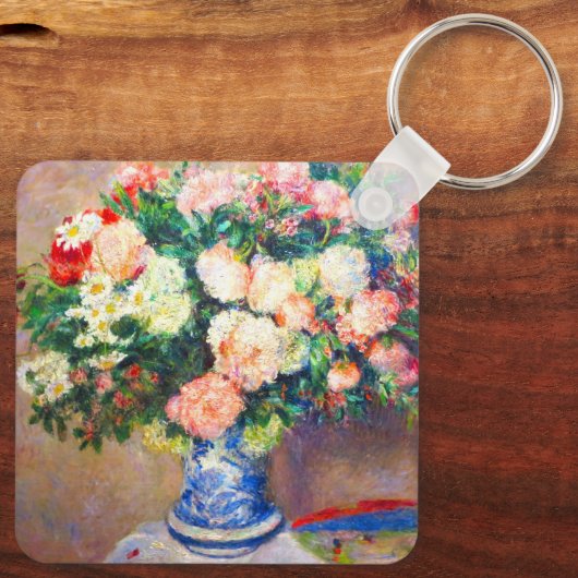 菊の花束とファ日本のン キーホルダー (裏面)