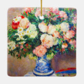 菊の花束とファ日本のン セラミックオーナメント (裏面)