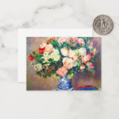 菊の花束とファ日本のン ノートカード (正面/裏面インサイチュ)