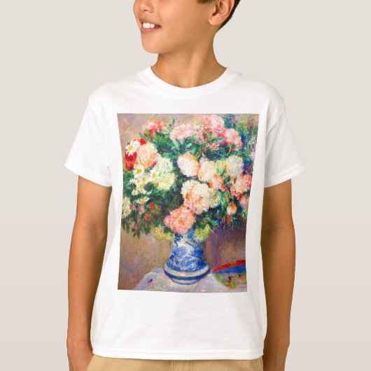 菊の花束とファ日本のン Tシャツ (正面)
