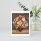 菊の花束はルノアール絵を描の ポストカード (スタンド正面)