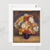 菊の花束はルノアール絵を描の ポストカード (正面/裏面)