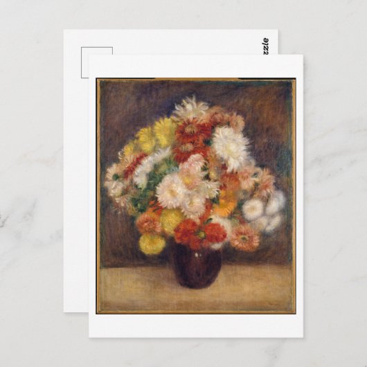 菊の花束はルノアール絵を描の ポストカード (正面/裏面)