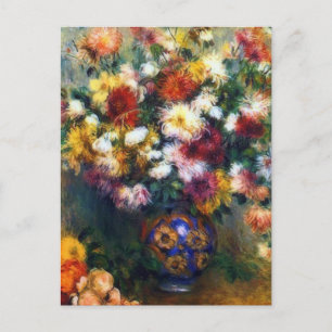 菊の花瓶ファインアートbyルノアール ポストカード