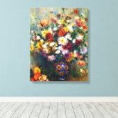 菊の花瓶ルノアールファインアート キャンバスプリント (インサイチュ (ウッドフロア))