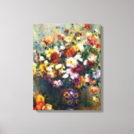 菊の花瓶ルノアールファインアート キャンバスプリント