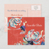 菊の花結婚付け 案内ポストカード (正面/裏面)