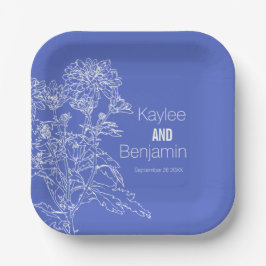 菊の花結婚白 ペーパープレート