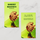 菊の花鏡と緑h655 名刺 (正面/裏面)