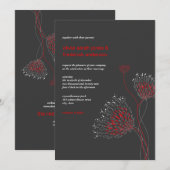 菊の花 フローラル エレガント おしゃれ ウェディング 招待状 (正面/裏面)