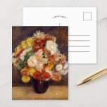菊の花 |ルノアール ポストカード<br><div class="desc">菊の花束（1881年） |印象派のフランスのアーティスト、ピエール・アウグスト・ルノアールによるオリジナルのアートワーク（1841年～1919年）。秋絵画の赤、オレンジ、黄自然色、茶色の花の抽象芸術印象派の静物画を描く。クリックカスタマイズは、独自の文字を追加したり、デザインをカスタマイズしたりする。</div>