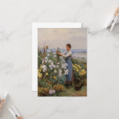 菊の花（庭の少女） カード (正面/裏面インサイチュ)